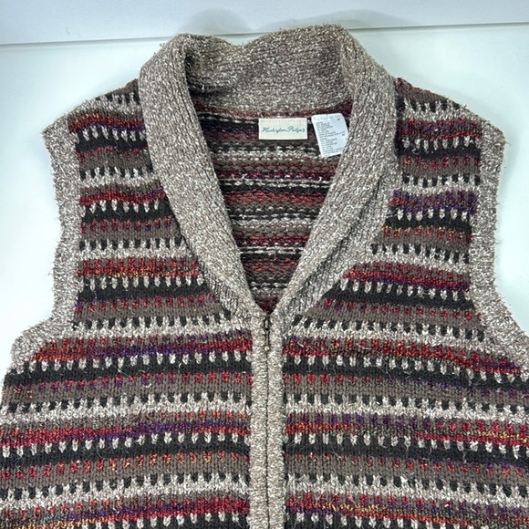 Huntington Ridge Cozy Knit Striped Zippered Vest - Picture 6 of 10